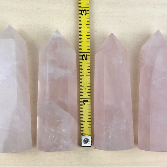 Rose Quartz Stone Healing Crystal Pyramid Tower Wand Point Obelisk Rock - Picture 10 of 10